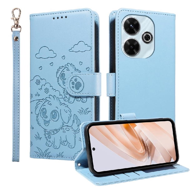 Funda Billetera FOXDOCK Compatible con Xiaomi POCO M6 4G, Diseño Perrito Tierno, Ranuras para Tarjetas y Soporte Plegable