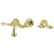 thumbnail image 1 of Grifo de baño vintage Kingston Brass de montaje en pared, latón pulido, 1 of 1