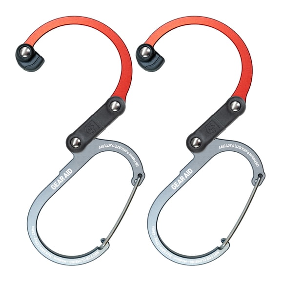 Mosquetón GEAR AID HEROCLIP, tamaño mediano, 3 x 3.75 pulgadas, paquete de 2