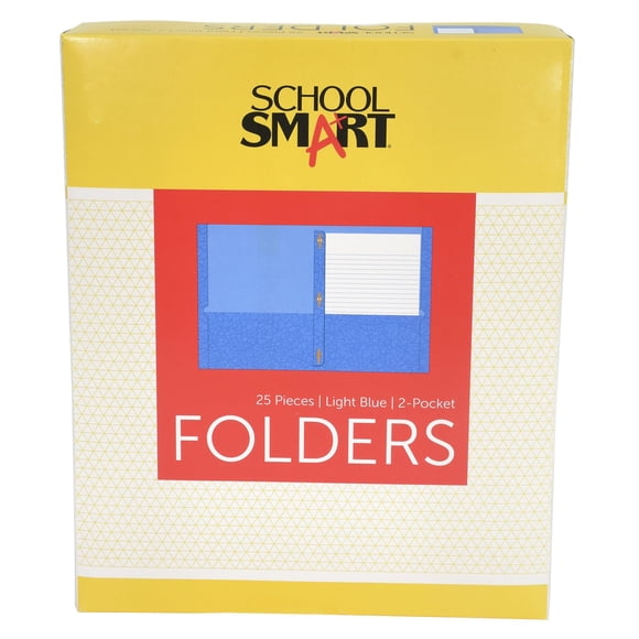 Portfolio School Smart Heavy Duty con 2 bolsillos y cierre de 3 orificios