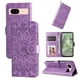 thumbnail image 1 of Funda tipo cartera FOXDOCK para Google Pixel 8A , diseño girasol en relieve, cuero PU, cierre magnético, soporte y tarjetero, 1 of 5