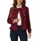 thumbnail image 1 of INSPIRE CHIC Chaqueta Peplum Steampunk para Mujer con Cuello Alto y Doble Botonadura Blazer Casual de Oficina L Burdeos, 1 of 6