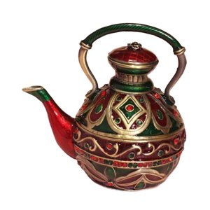 Bothyi - Caja De Anillo De Caja De Baratijas Esmaltada De Estilo Tetera Para Baño De Encimera Doméstica