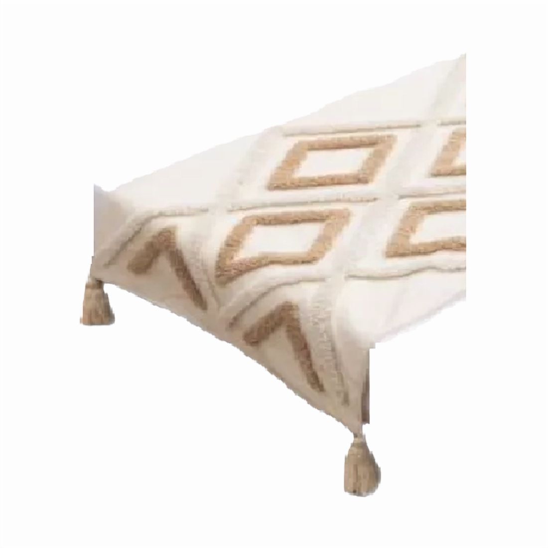 Genérico - Piecera Pie De Cama Boho Bordada Cama King Y 2 Plazas Diseño 5 Color Blanco