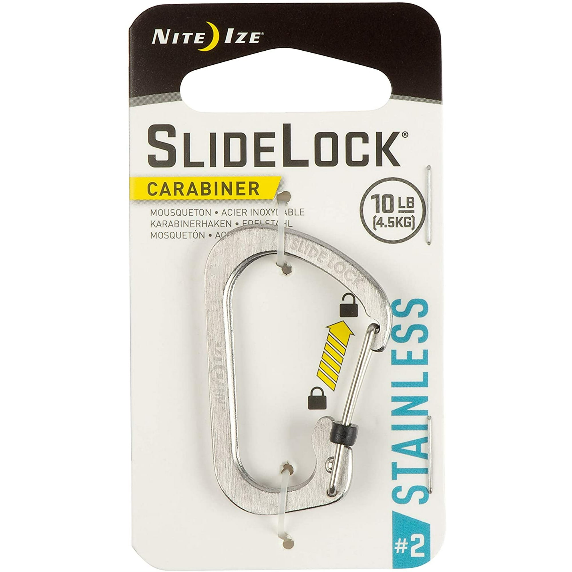 Mosquetón Slidelock #2 Acero Inoxidable Gris Nite Ize