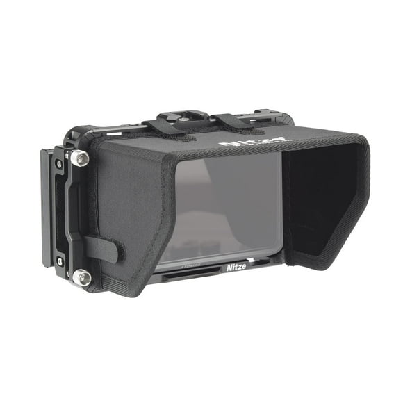 Kit de soporte de monitor Nitze Ninja V para Atomos Ninja/Ninja Ultra/Ninja V/Ninja V Plus/Shinobi/Zato Connect con parasol, abrazadera de cable HDMI, riel OTAN y Cold Shoe