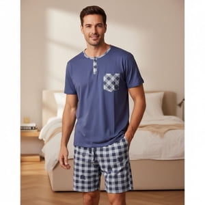Likeshop - Pijama Hombre Verano Short Y Polera Colores 4025