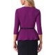 thumbnail image 3 of INSPIRE CHIC Blusas Peplum para Mujeres Regreso a Clases Atuendo de Maestra Manga 3/4 Blusa Elegante de Trabajo con Cinturón M Púrpura, 3 of 6