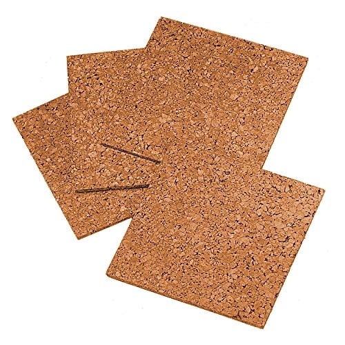 Tablero de corcho Cork Tiles Quartet, 30 x 30 cm, natural, paquete de 4