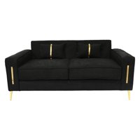 Muebles New - Sofa Paris Tres Cuerpos Negro Velvet