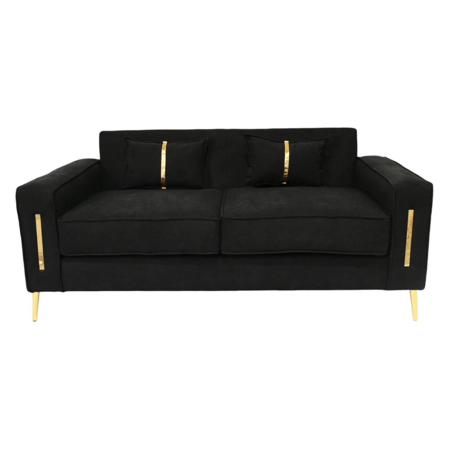 Muebles New - Sofa Paris Tres Cuerpos Negro Velvet