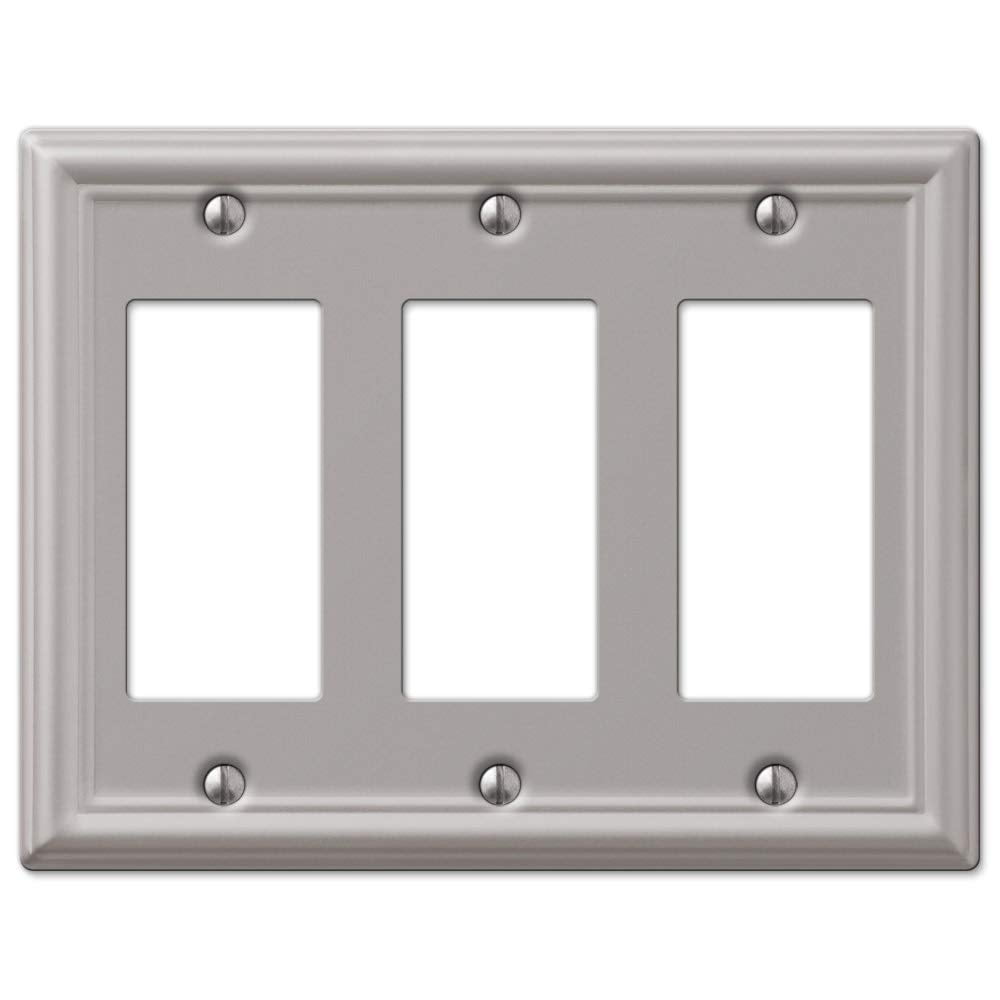 Placa De Pared Amerelle 149rrrbn Triple Rocker-gfci Níquel Cepillado