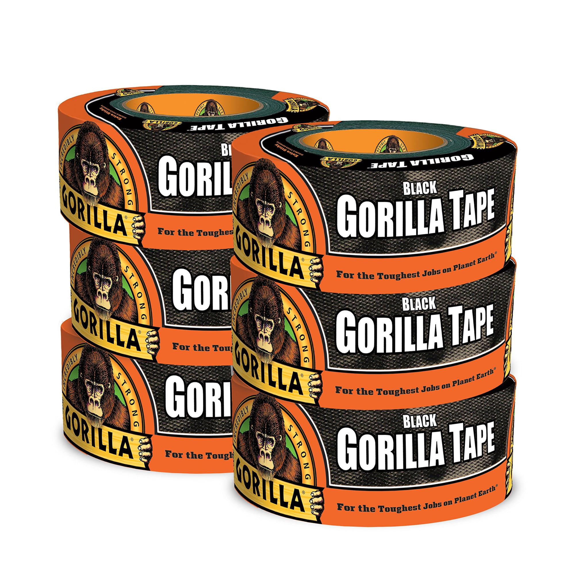 Cinta Adhesiva Gorilla Black, 1,88 Cm X 11 M, Negra (paquete De 6)