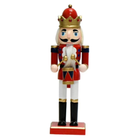 Genérico - Cascanueces Rey Tamborilero 25 Cm | Corona Dorada Y Traje Clásico Rojo