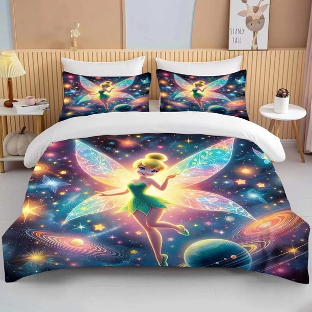 Tinker Bell Bedding Set Duvet Cover Pillow Case, Boys & Girls Duvet Cover Gift, Home Bedroom Duvet Cover Full Size Bed Bed Sheets