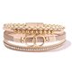 thumbnail image 1 of Pulseras bohemias envolventes de cuero, brazaletes de cuentas doradas para mujer, pulseras infinitas apilables, joyería con cierre, 1 of 6