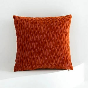 Todo Hogar Santiago De Chile - Cojín Terciopelo Con Diseño Ondas 45X45 - Naranja