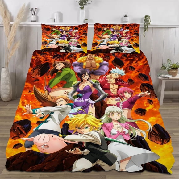The Seven Deadly Sins Quilts for Queen Bed Bedspreads,Soft Bed Quilt Lightweight Bedspread,Quilted Coverlet