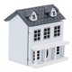 thumbnail image 4 of 1:12 Casa De Mu?ecas En Miniatura Mini Adornos Villa De Madera Casa Peque?a Decoración Azul, 4 of 5