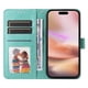 thumbnail image 4 of Funda tipo cartera FOXDOCK para iPhone 16 Plus , diseño girasol en relieve, cuero PU, cierre magnético, soporte y tarjetero, 4 of 5