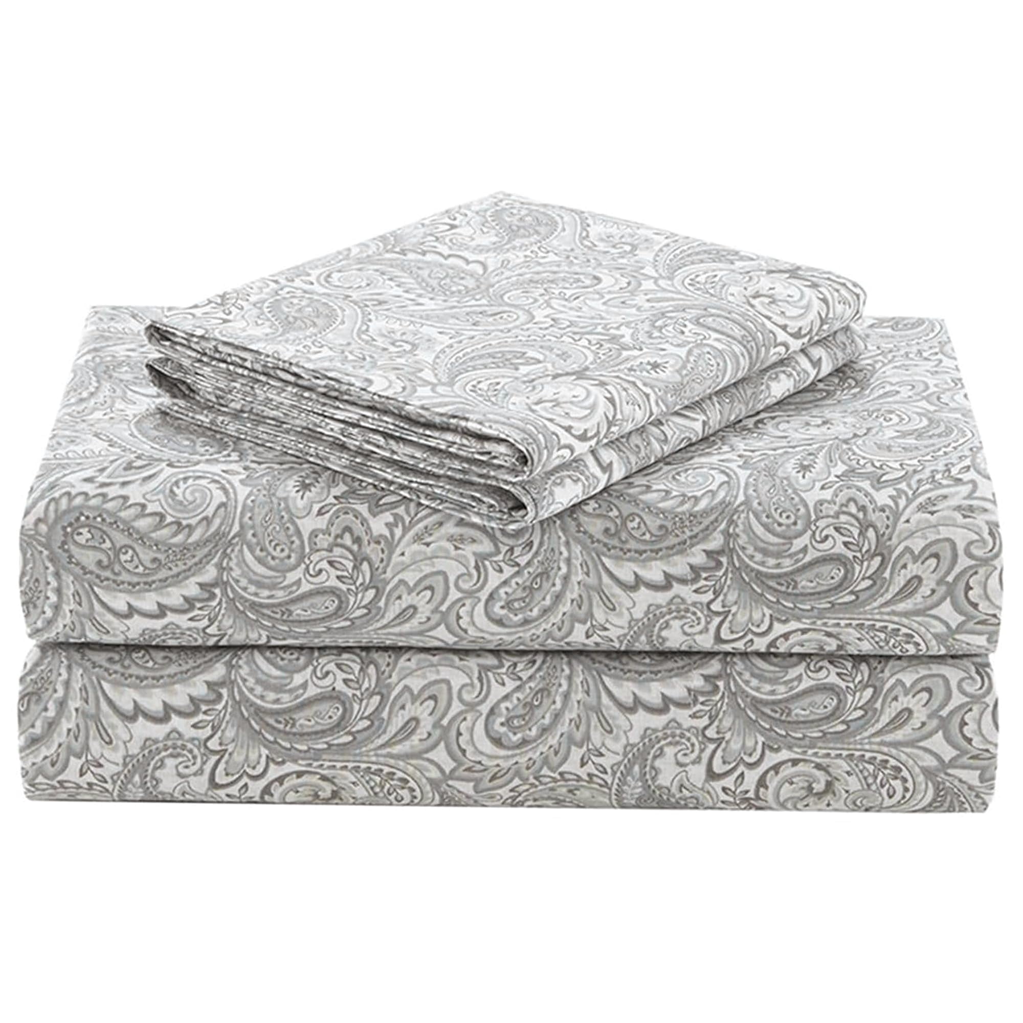 Sábanas De Algodón Comfort Spaces King Con 14 Bolsillos Elásticos