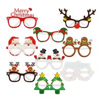 Bothyi - 9X Adornos De Gafas De Muñeco De Nieve De Papá Noel, Gafas Divertidas Creativas, Marco De Gafas De Navidad
