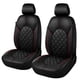 thumbnail image 1 of Fundas para asientos de coche CAROMOP Luxury, juego frontal de piel sintética, negro/rojo, 1 of 7