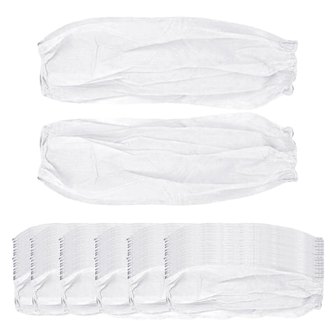 Magideal - 100 Uds Manga Protectora Desechable Para Brazo Tela No Tejida Para Tareas Domésticas Accesorio Profesional Suave Elástico Unisex Protección Duradera Blanco