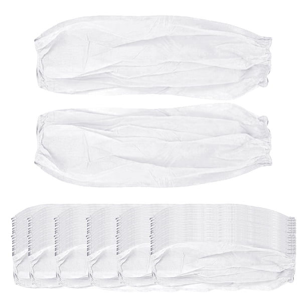 100 Uds manga protectora desechable para brazo tela no tejida para tareas domésticas accesorio profesional suave elástico Unisex protección duradera Blanco