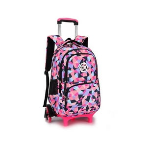 Gaton Products - Mochila Escolar 6 Ruedas Niñas Negro/ Rosa