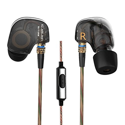 Auriculares deportivos KZ ATE Hi-Fi IEM con micrófono y controlador de cobre