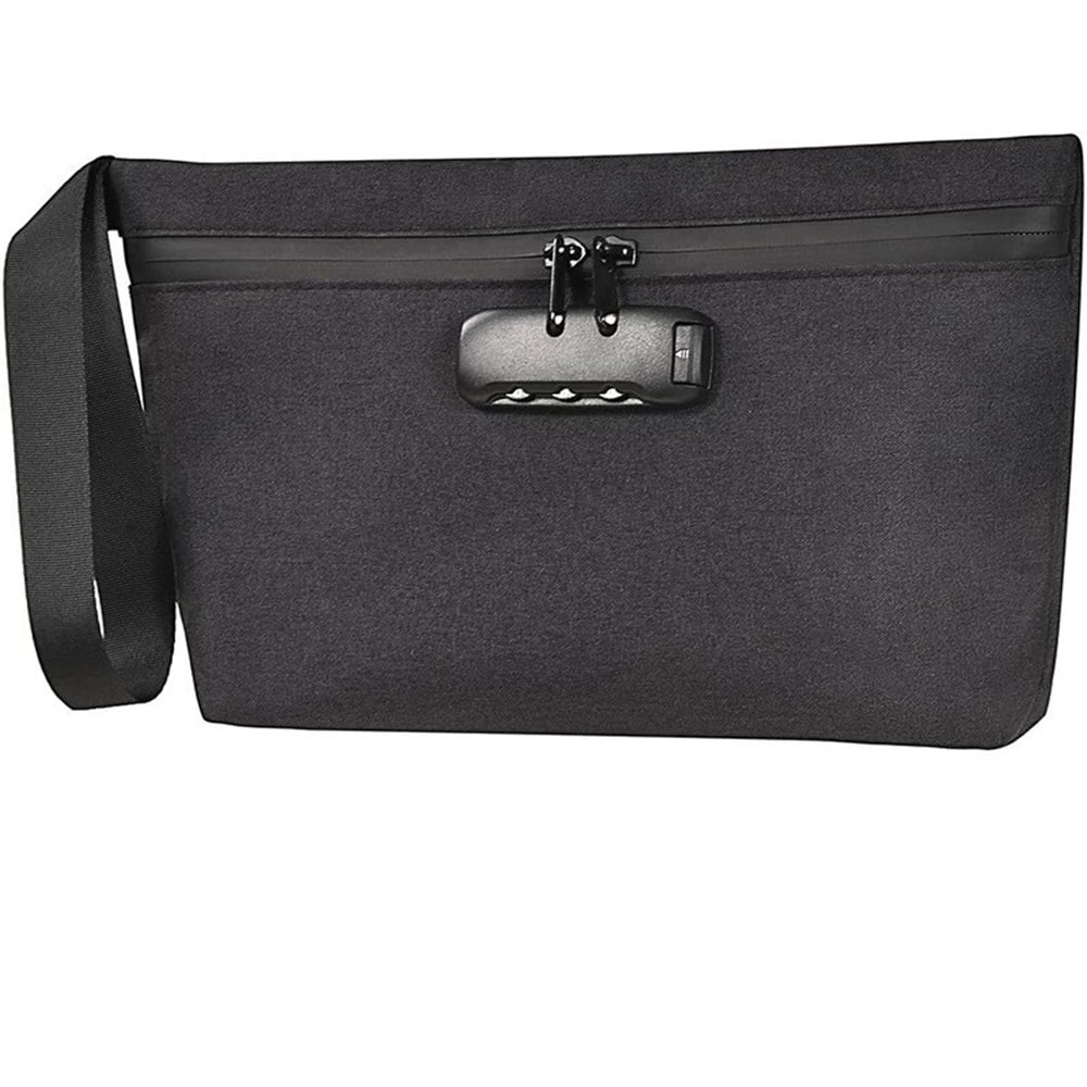 Xusx111 - Bolsas A Prueba De Olor Con Cierre De Combinación, Envase De Bolsa A Prueba De Olor Forrado Para Almacenamiento De Viajes (11.8 "x7.88", Negro)