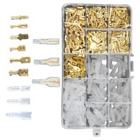 Magideal - Bloque De Terminales De Crimpado De Cable De 315 Piezas, 2,8 Mm, 4,8 Mm, 6,3 Mm, Duradero, Con Kit De Surtido De Latón De Funda Aislante, Conector De Dorado