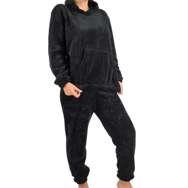 Pijama Mujer Polar Invierno Con Gorro Excelente Calidad 1763