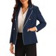 thumbnail image 4 of INSPIRE CHIC Chaqueta de Trabajo para Mujer Doble Botonadura Traje de Trabajo L Azul Marino, 4 of 5