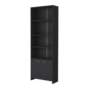 Fmfurniture - Biblioteca 2 Puertas 5 Repisas Fm-016N - Negro