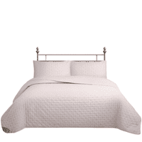 Genérico - Cubrecama Quilt Reversible King 250 X 240 Cm Color Rosa Delux Collection Martiné