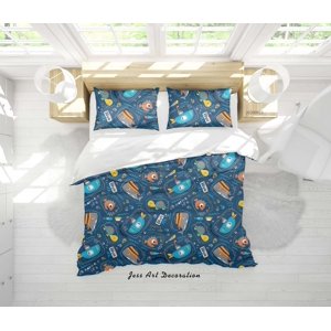 Milsleep - 3D Cartoon Submarino Animales Marinos Funda De Edredón Juego De Ropa De Cama Funda Nórdica