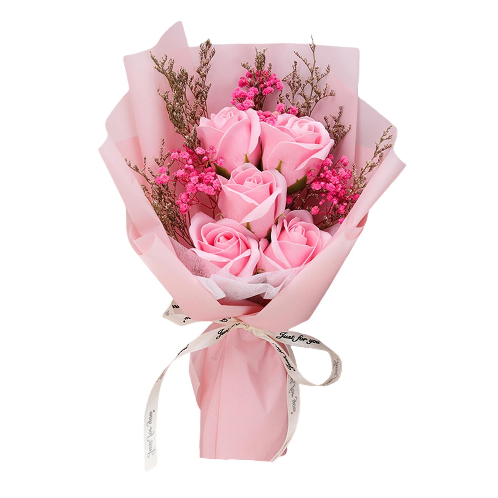Bothyi - Ramo De Flores De Jabón Artificial, Regalo Realista Del Día De San Valentín Para El Día De La Madre, Rosa Rosa