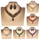thumbnail image 2 of Xiao Hua 1 Juego de Aretes Nupciales, Collar, Joyería de Diamantes de Imitación en Forma de Lágrima, Juego de Joyería Geométrica Ajustable, Adecuado para Bodas, Negro, 2 of 3
