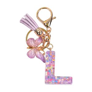 Magideal - Llavero Alfabeto Inglés Llavero Llavero Con Colgante De Mariposa Regalo Creativo Para Llavero Mochila Bolso Decoración Llavero De Moda Lindo , L L