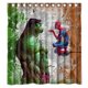 thumbnail image 1 of Cortina de ducha de diseño especial de Spiderman y Hulk, juego de cortina de baño con ganchos, tamaño 66 x 72 pulgadas, 1 of 3