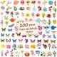 thumbnail image 2 of Pegatinas YAMIOW 200 uds Flor y Mariposa Impermeables, 2 of 7