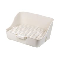 Magideal - Caja De Arena Para Conejillos De Indias, Inodoro Para Conejos, Orinal De Esquina Para Animales Pequeños, Cama Para Mascotas Pequeñas, Caja Para Hámste Blanco