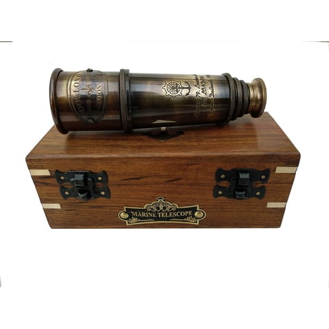 Ocean Replicas - Telescopio Dollond London Brass Maritime Vintage 38 Cm Con Caja