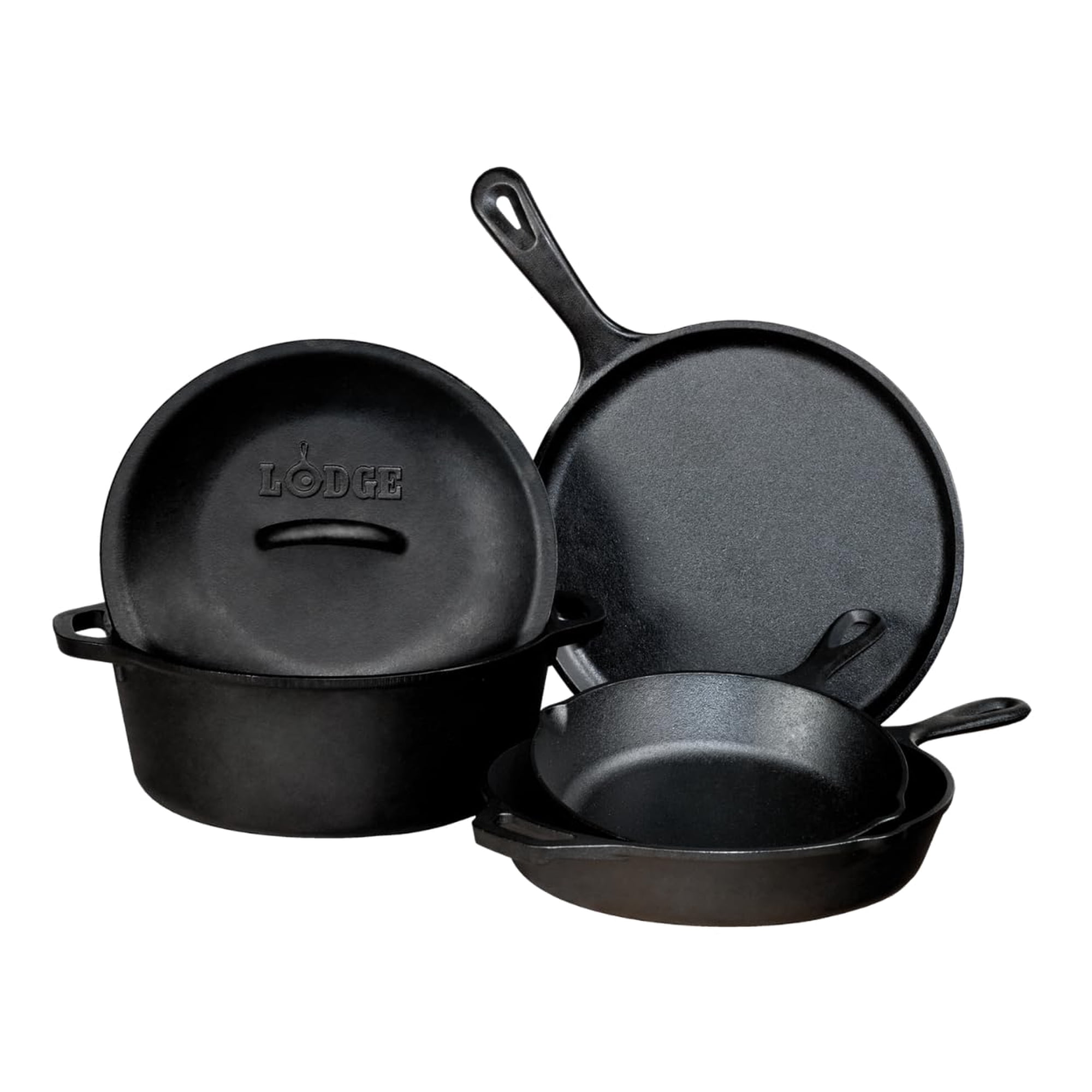 Juego De Utensilios De Cocina Lodge Seasoned, Hierro Fundido, Paquete De 5 Piezas