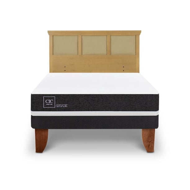 Cama Europea Europea Ortopedic 2P Bn Respaldo Torino 2 Plaza Base Normal