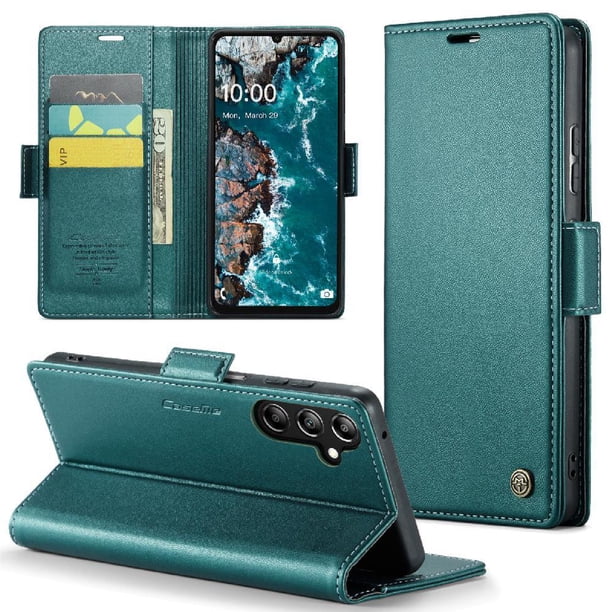 CaseMe tipo cartera Samsung Galaxy A16 con cierre magnético, RFID, tarjetero, soporte, carga inalámbrica