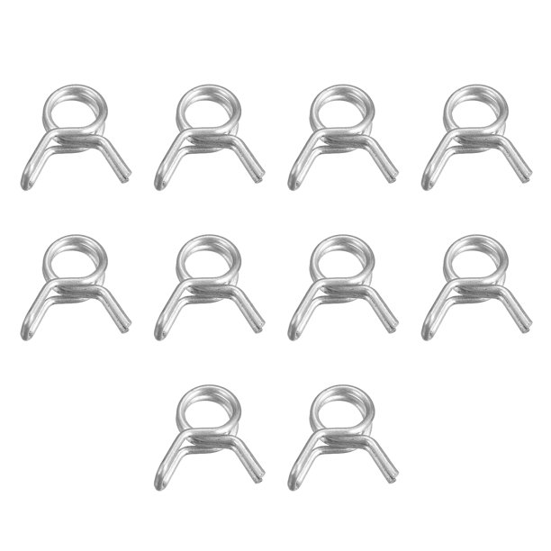 Abrazadera de manguera de resorte de doble alambre, 304 acero inoxidable 5.5mm línea de combustible clips de resorte de tubo de silicona, paquete de 20