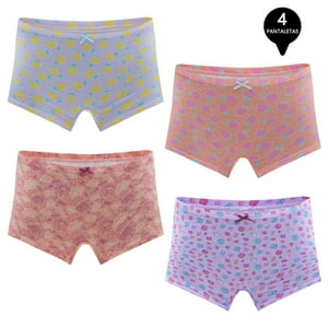 Giovacchino - Calzon Boxer Pantaletta Algodón Niña Pack 4